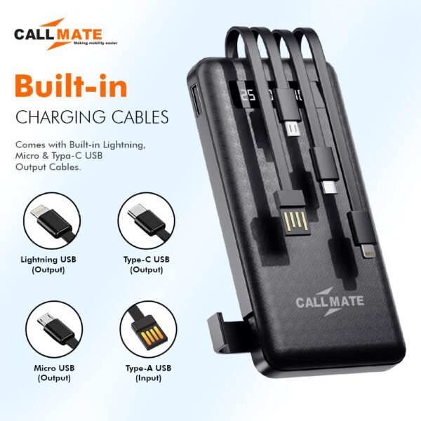 Callmate 10000mAh Power Bank with Mobile Holder
