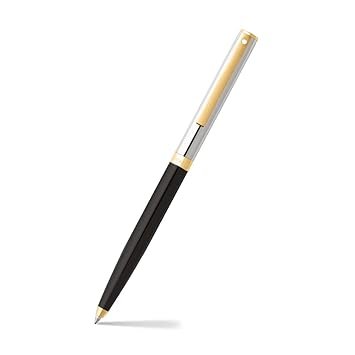 Sheaffer Sagaris Ballpoint Pen 9475 Gloss Black Barrel and Chrome Cap With Gold Tone Trim